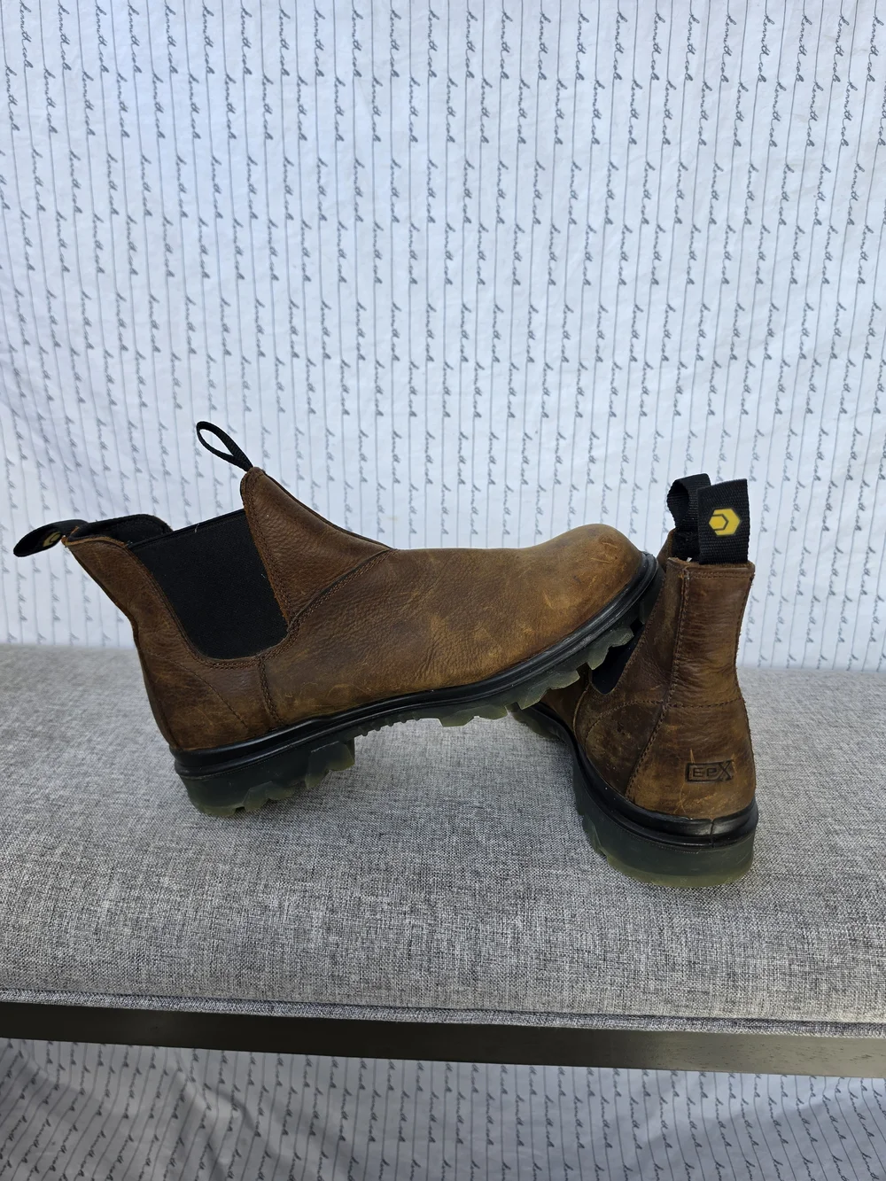 Wolverine Brown Leather Chelsea Chukka Boots with Black Elastic Steel Toe